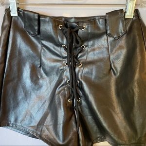 Nasty Gal faux leather shorts